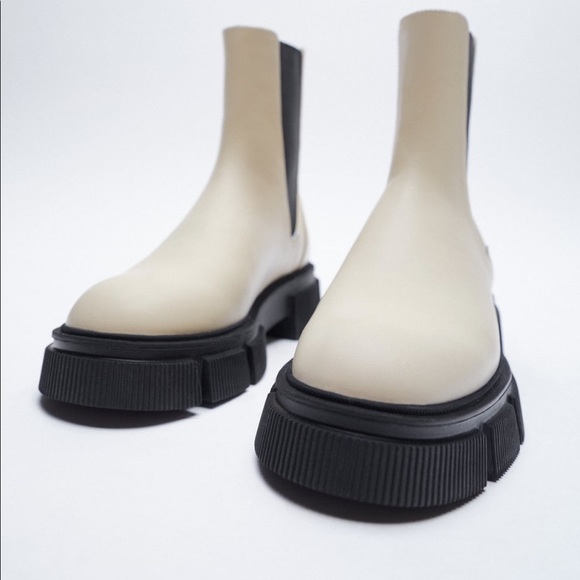 Zara Lug Sole Low Heel Boots - Picture 2 of 4